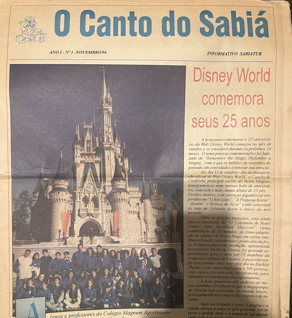 Capa da edição nº 1 de O Canto do Sabiá, novembro de 1996